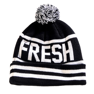 Black White Beanie from Fresh Phamily Clothing