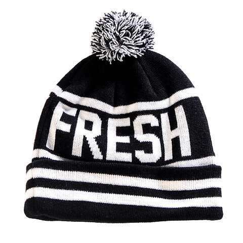 Black White Beanie from Fresh Phamily Clothing