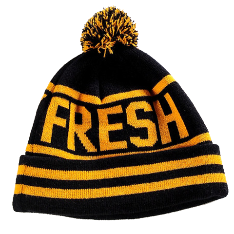 Black Yellow Beanie from Fresh Phamily Clothing