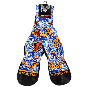 Orange Navy Knucklehead Socks from Fresh Phamily Clothing