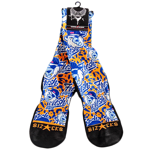Orange Navy Knucklehead Socks from Fresh Phamily Clothing